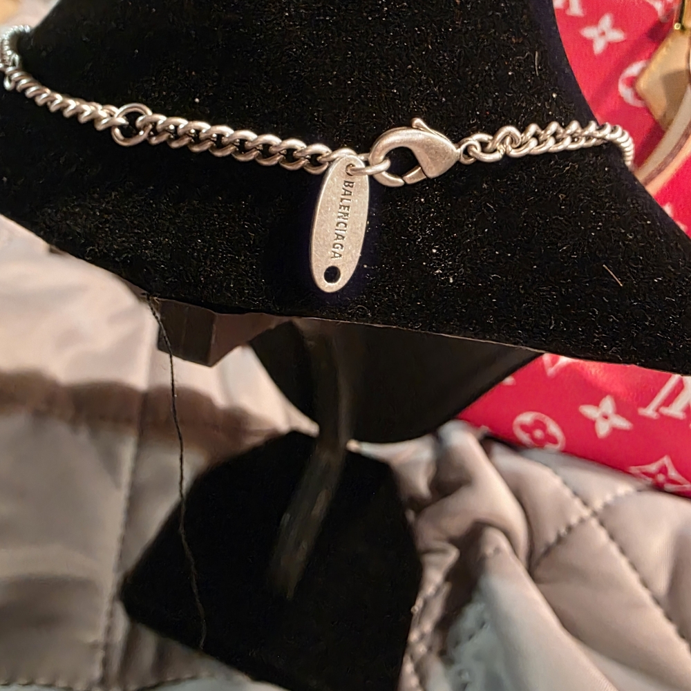 Balenciaga Silver Logo Necklace - Picture 5 of 6
